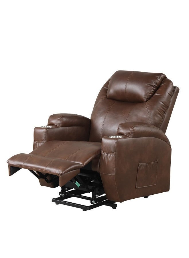 رويال أوك كرسي تدليك كامل الجسم تكساس مع وضع التدفئة | كرسي استرخاء كهربائي فاخر بجلد صناعي مزود بآلية رفع آلية وحامل أكواب وجيوب جانبية ومسند قدم لغرفة المعيشة - Image 2
