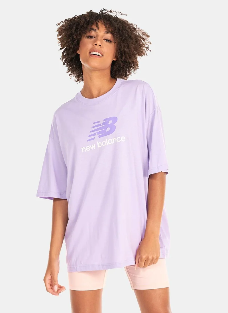New Balance Women's Essentials Stacked Logo T-Shirt