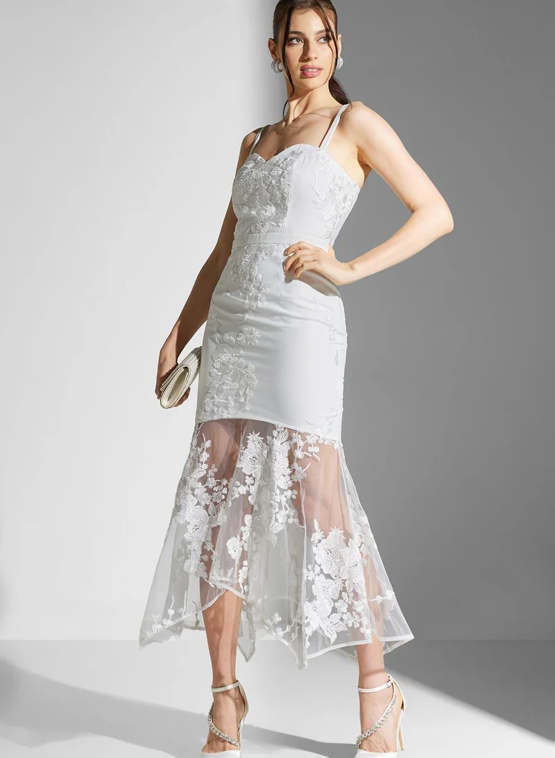 Chi-Chi London Sweetheart Neck Embroidered Bridal Dress