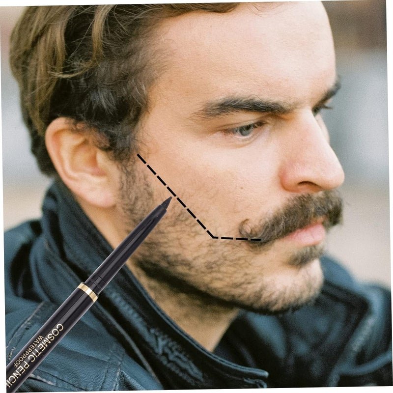 Beard Filling Pens for Men 6pcs Beard Shaper Tool Precision Tip for Grooming and Styling Facial Hair Includes Brush and Eyeliner Pencil - Image 3