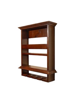 RENEWITURE RENEWITURE Wooden Wall Hanging Design Bar Bar Cabinets for Home Mini Bar for Home Solid Wood Make Wine Storage Cabinet with Glass Hanging Space  - Image 4