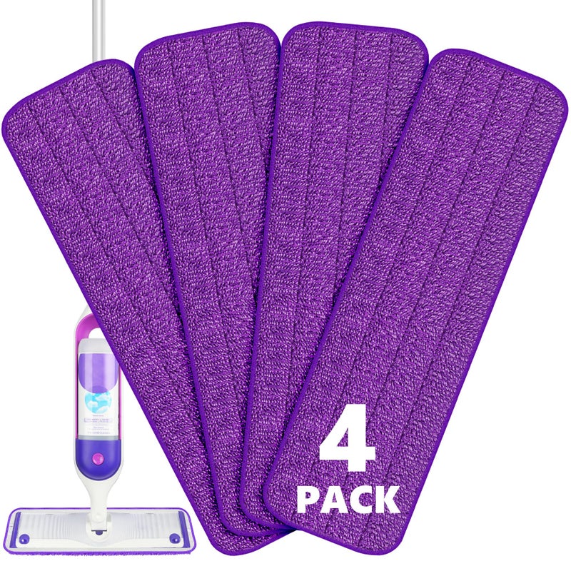 BPAWA 4X Reusable Pads Compatible with Swiffer PowerMop 15 Microfiber Power Mop Replacement Refills Spray Mop Heads Washable Pad Dry Wet Mopping or Floor Cleaning