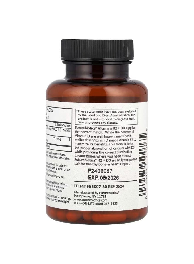 Futurebiotics, Vitamin K2 + D3, 60 Capsules - Image 2