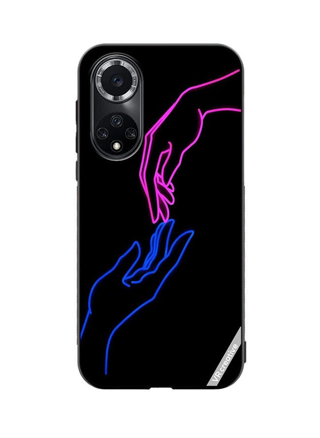 VR CREATIVE - Protective Case Cover For Huawei Nova 9 Pro Hands In Neon Lights Design Multicolour - Image 1
