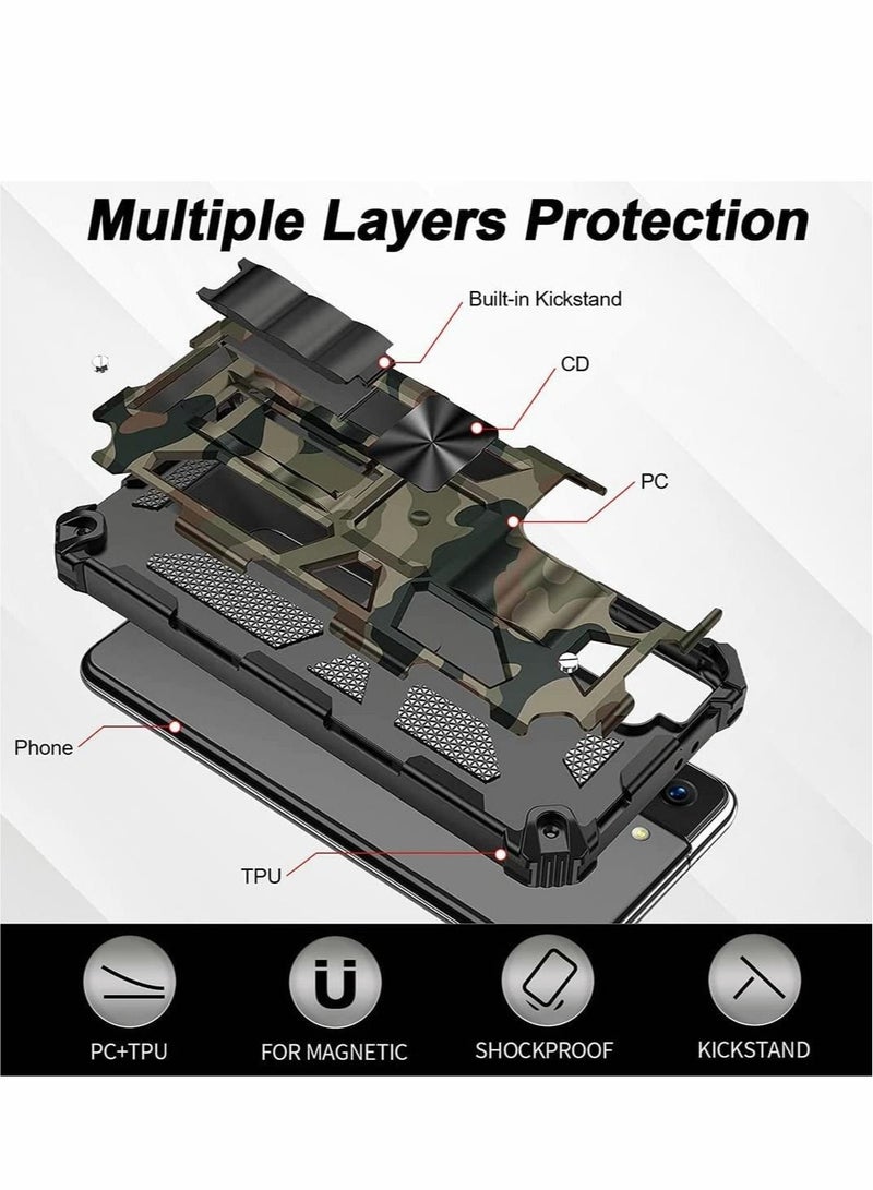 كابتن تيك Case for Samsung S21 FE Case Camouflage Cover ​with Stand Kickstand Support Magnetic Car Mount Military Grade Rugged Armor Shockproof Case for Samsung Galaxy S21 FE 5G 6.4'' - Image 5