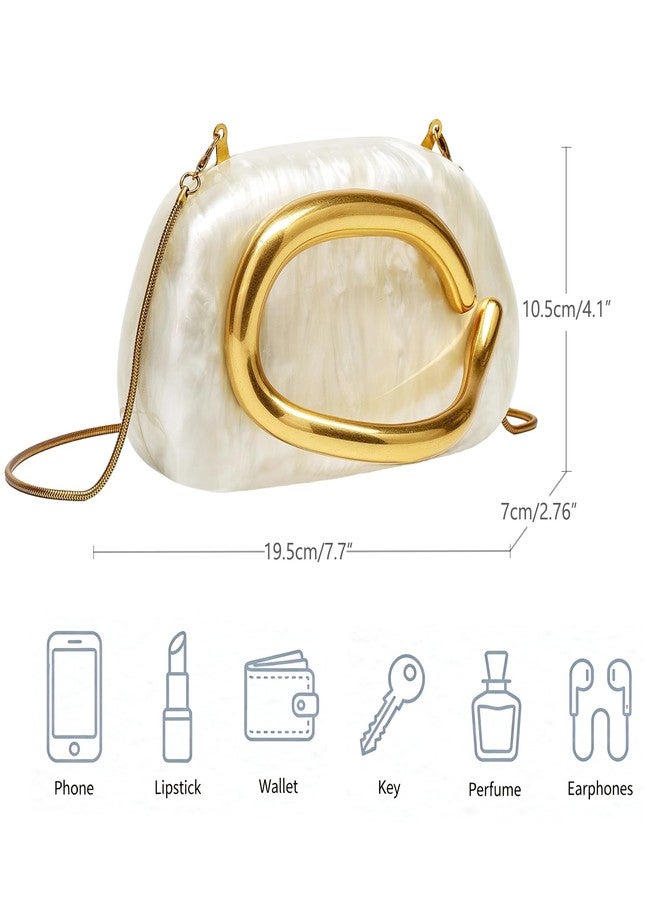 MR. MR Clutch Purses for Women Marble Acrylic Evening Clutch Purses for Women Wedding Purse Cocktail Party Prom, Marble White - Image 5