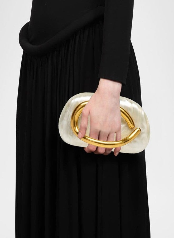 MR. MR Clutch Purses for Women Marble Acrylic Evening Clutch Purses for Women Wedding Purse Cocktail Party Prom, Marble White - Image 2