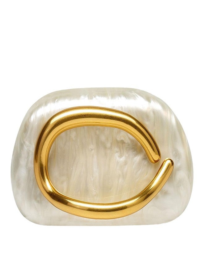 MR. MR Clutch Purses for Women Marble Acrylic Evening Clutch Purses for Women Wedding Purse Cocktail Party Prom, Marble White - Image 1