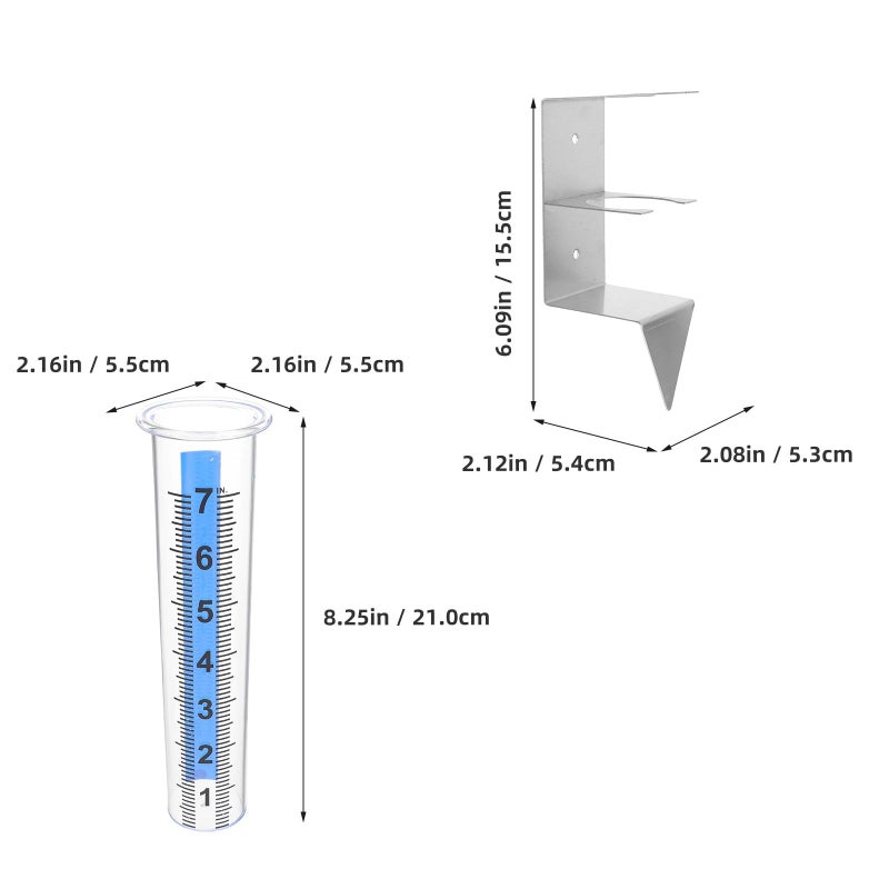 FRCOLOR Large Capacity Outdoor Garden Rain Gauge with Stainless Steel Bracket for Yard Patio Farm - Image 3