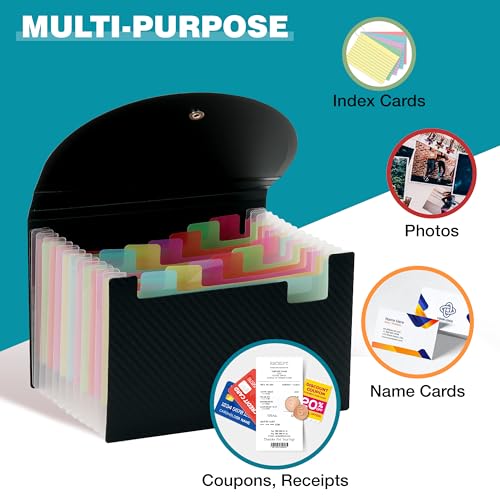 H4D Coupon Receipt Holder, 13 Pocket Accordion File Organizer, 7x4.5 Inches, Black - Image 5