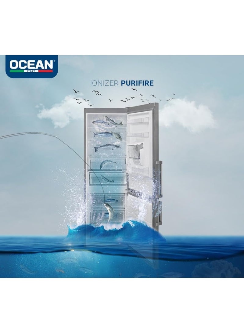 أوشن اوشين ثلاجة كومبي بخاصية إذابة الثلج (نو فروست) ، رقمية، 341 لتر، موزع مياه، اينوكس - +CNF 4101 TD X A - Image 4