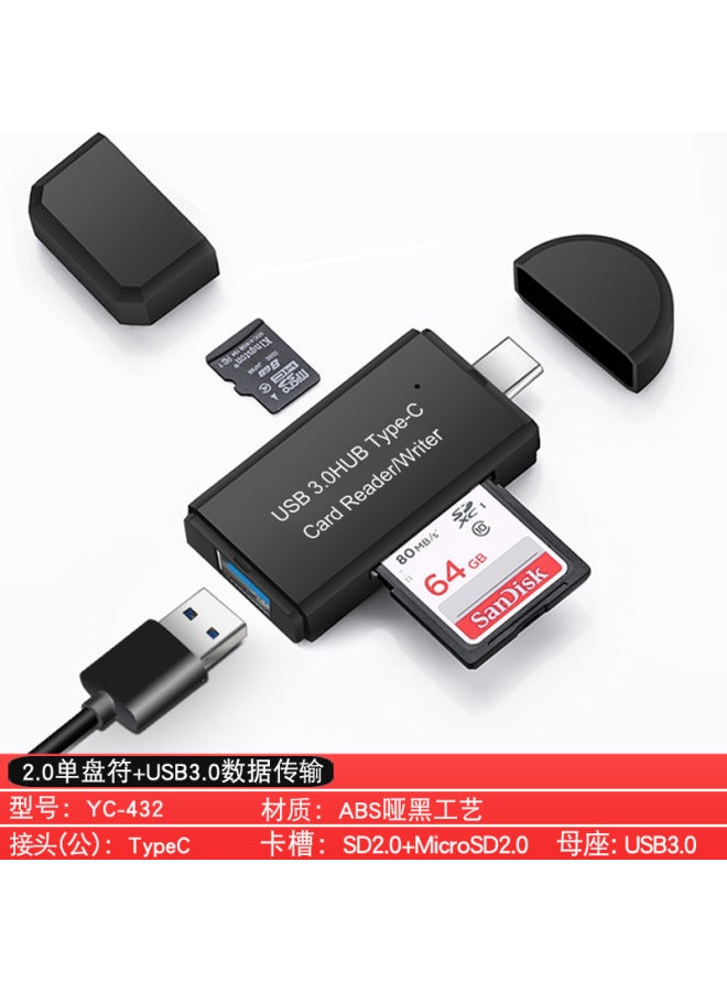 نيوترل قارئ بطاقات الهاتف المحمول، قارئ بطاقات OTG متعدد الوظائف، قارئ بطاقات USB ذكي ثلاثي الوظائف لجهاز الكمبيوتر من نوع Type-C، قارئ بطاقات TF - Image 1