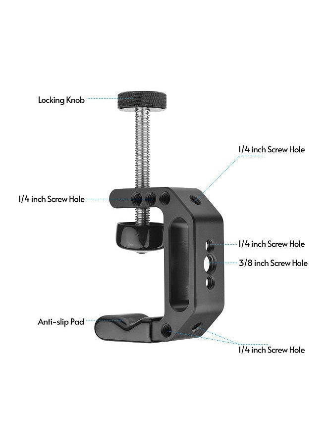 Generic - Universal C Clamp Heavy Duty Desktop Mount Clamp Tripod Light Stand Clamp with Standard 1/4 Inch & 3/8 Inch Screw Holes for Mounting Video Monitor Flash Speedlite Microphone - Image 1