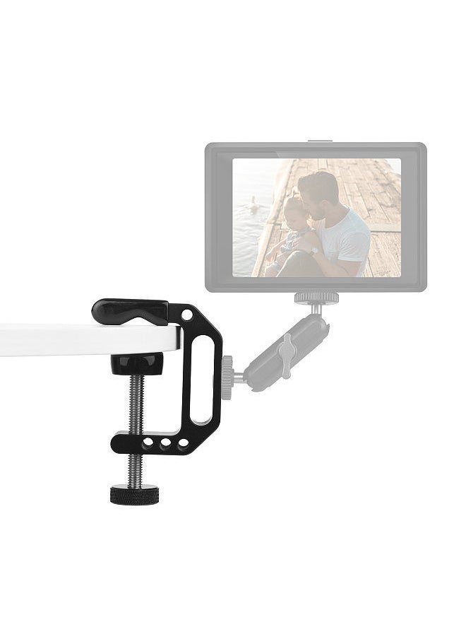 Generic - Universal C Clamp Heavy Duty Desktop Mount Clamp Tripod Light Stand Clamp with Standard 1/4 Inch & 3/8 Inch Screw Holes for Mounting Video Monitor Flash Speedlite Microphone - Image 1