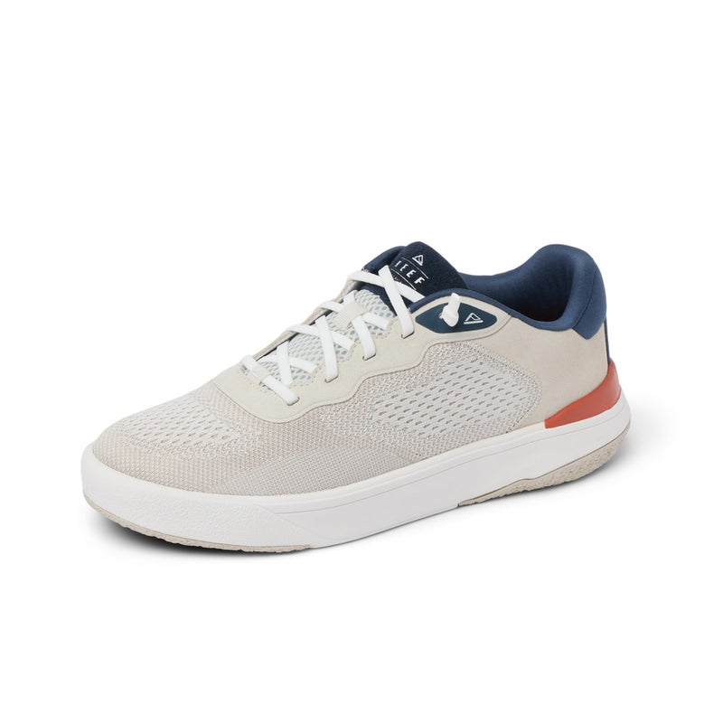 REEF Men's Shoreline Del Mar Shoe, Breathable Knit Upper, Lightweight & Flexible, Cushion Footbed, Elastic Laces, Tan/White/Navy, 12 - Image 1