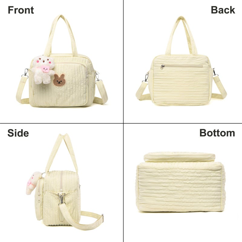 Lushandy Baby Diaper Bag Tote, Mom Bag Crossbody Diaper Bags Baby Travel Bags for Girl PaÃ±aleras Para Bebe (Yellow, Small) - Image 4