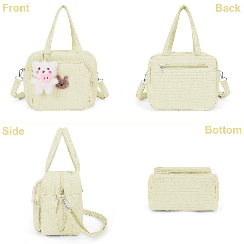 Lushandy Baby Diaper Bag Tote, Mom Bag Crossbody Diaper Bags Baby Travel Bags for Girl PaÃ±aleras Para Bebe (Yellow, Small) - Image 3