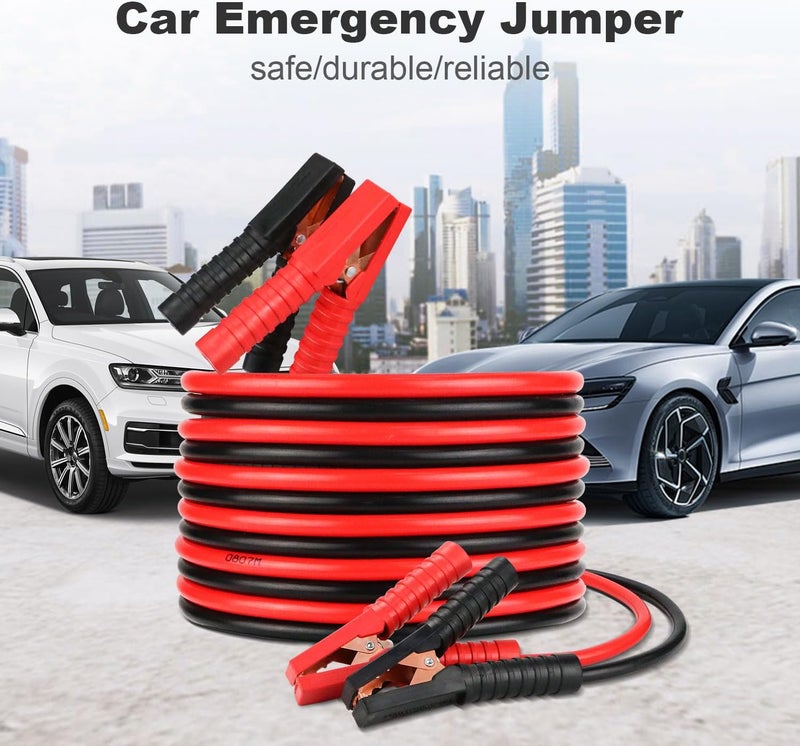 Anesty Jump Leads Car Van Battery Starter Cable, Heavy Duty 2000AMP 4 Meters Long Booster Jumper Cables, with Gloves, Brush, Bag - Image 4