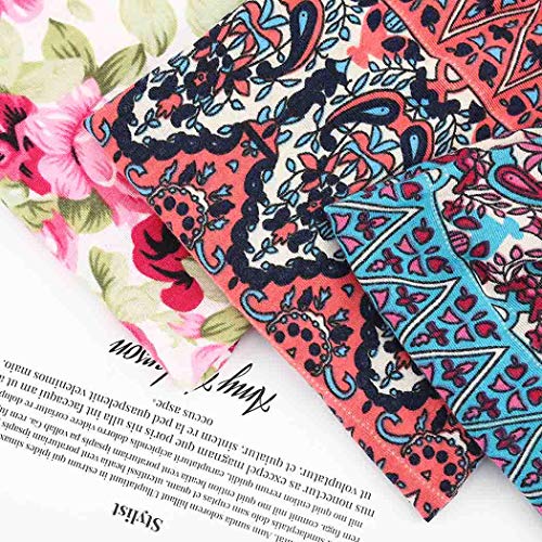 Bohend Boho Button Headband Wide Stretchy Daily Use Knotted Headwear Sport Athletic Yoga Gym Hair Accessories for Women and Girls(3pcs) (A) - Image 3