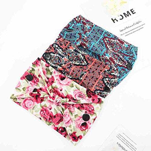 Bohend Boho Button Headband Wide Stretchy Daily Use Knotted Headwear Sport Athletic Yoga Gym Hair Accessories for Women and Girls(3pcs) (A) - Image 5