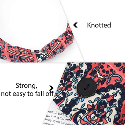 Bohend Boho Button Headband Wide Stretchy Daily Use Knotted Headwear Sport Athletic Yoga Gym Hair Accessories for Women and Girls(3pcs) (A) - Image 4
