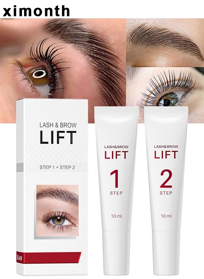 ximonth 2-in-1 Lash Lift and Brow Lamination Kit, High-Capacity Lotion Tubes for Salon or Home Use, Long-Lasting Curling and Setting for Supermodel Lashes - Image 1