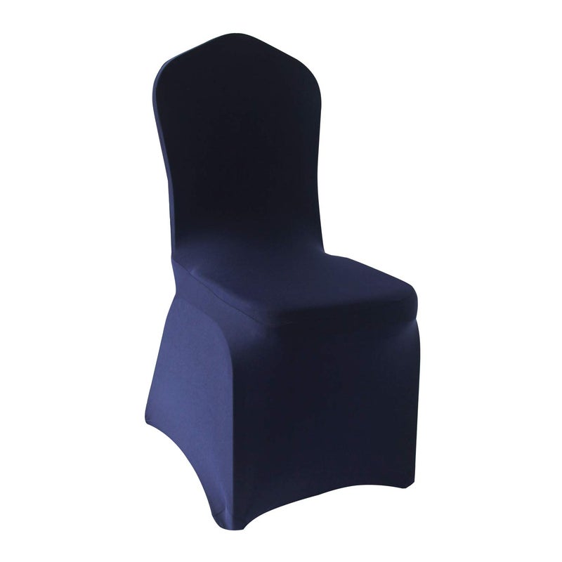 WELMATCH Navy Stretch Spandex Chair Covers - 12 pcs Wedding Party Dining Scuba Elastic Chair Covers (Navy, 12) - Image 1