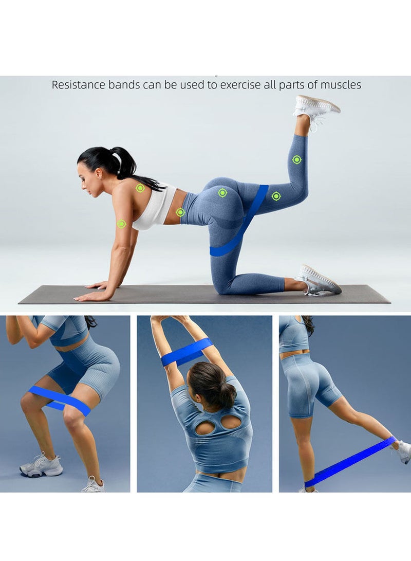 إيست تشويكس 5  مجموعة فرق المقاومة النسائية للكمبيوترات الشخصية - فرق اللياقة البدنية المطاطية المضادة للانزلاق للتدريب والبيلاتيس واليوغا وتمارين العلاج البدني والتمدد والشكل مع حقيبة الحمل ودليل التعليمات（أزرق） - Image 3