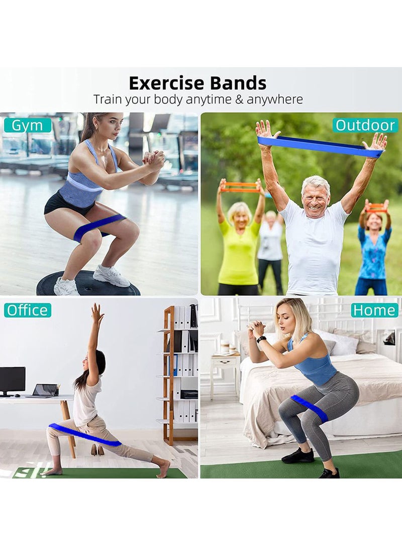 إيست تشويكس 5  مجموعة فرق المقاومة النسائية للكمبيوترات الشخصية - فرق اللياقة البدنية المطاطية المضادة للانزلاق للتدريب والبيلاتيس واليوغا وتمارين العلاج البدني والتمدد والشكل مع حقيبة الحمل ودليل التعليمات（أزرق） - Image 4