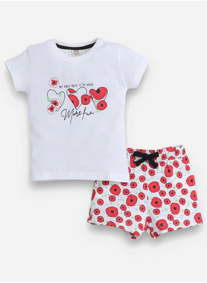 فكتور اند جين Graphic Print T-Shirt and All-Over Printed Shorts Set