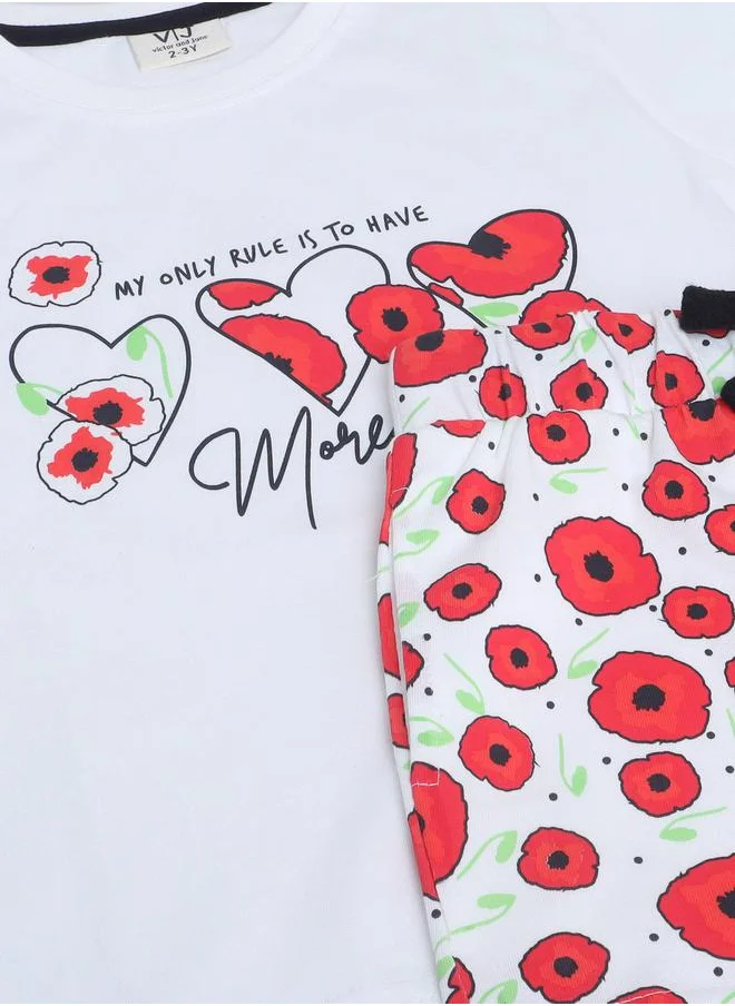 فكتور اند جين Graphic Print T-Shirt and All-Over Printed Shorts Set