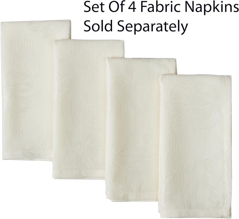 Newbridge Ivory Tremont Autumn Leaf Damask Fabric Napkins Set of 4 Napkins Fall Swirling Leaves Soil Resistant Easy Care Solid Color Table Cover for Holiday Party Dining - Image 2