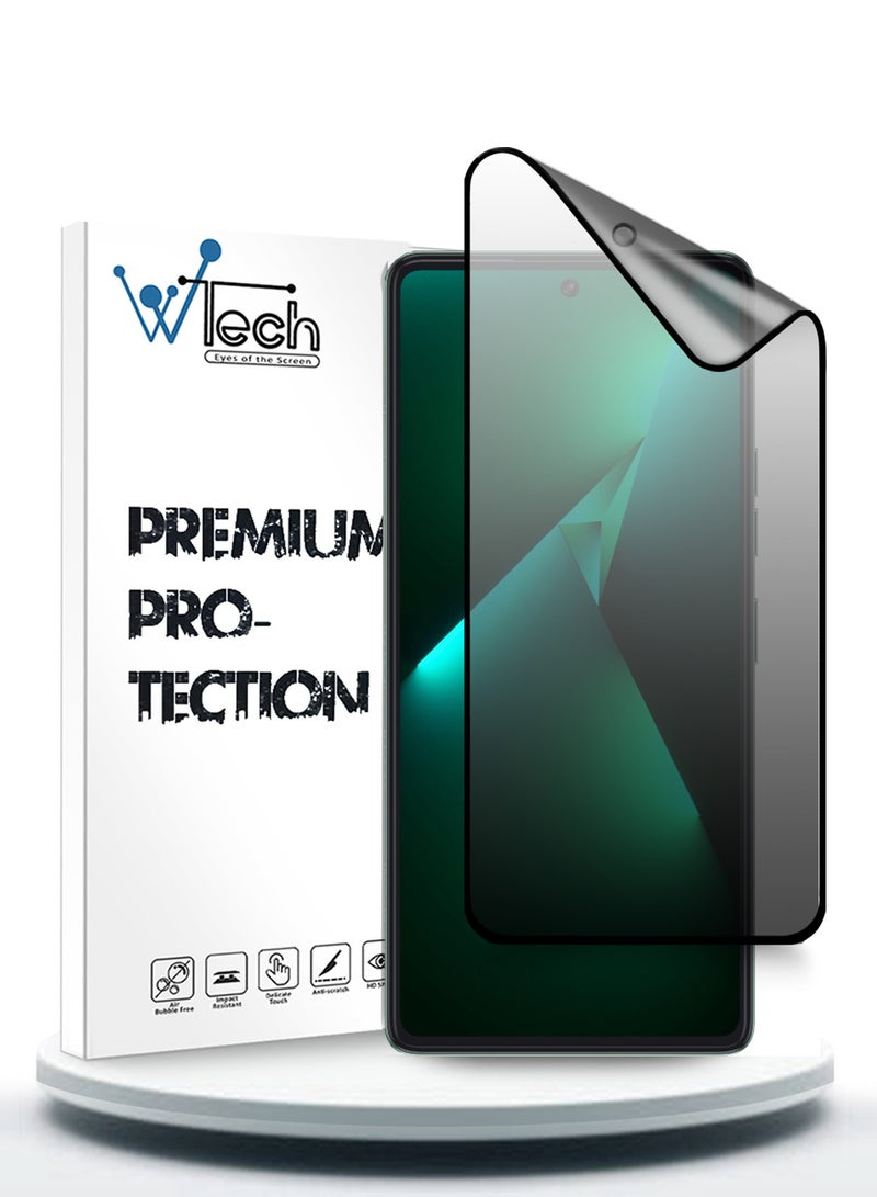 Wtech Tecno Pova 6 4G / Tecno Pova 6 Pro 5G 2024 Nano Ceramic Privacy Full Glue Full Cover Matte Flexible Screen Protector (MSCNMP) - Clear/Black - Image 1