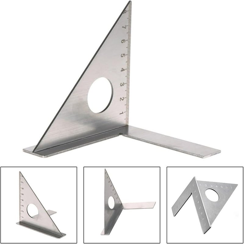 Stainless Steel 45 Degree Triangle Ruler For Woodworking Layout And Marking Tool - Image 5