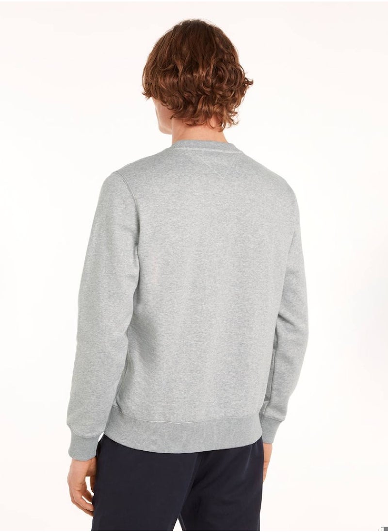 TOMMY HILFIGER Men's Sripe Pullover Hoodie, Grey - Cotton  - Image 3