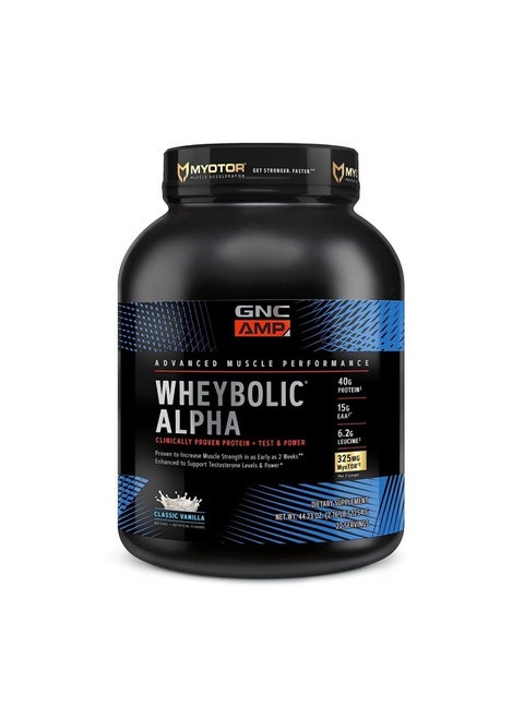 AMP Wheybolic Alpha with MyoTOR Protein Powder | Targeted Muscle Building and Workout Support Formula with BCAA | 40g Protein | Classic Vanilla | 22 Servings