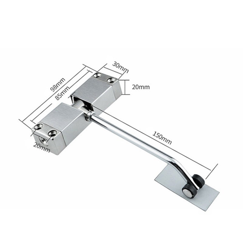 Door Closer: Black Stainless Steel Automatic Spring Tool - Adjustable Closing Speed Easy Installation for Home Hotel Office Commercial Use - Image 4