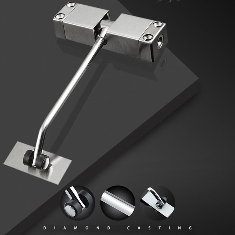Door Closer: Black Stainless Steel Automatic Spring Tool - Adjustable Closing Speed Easy Installation for Home Hotel Office Commercial Use - Image 2