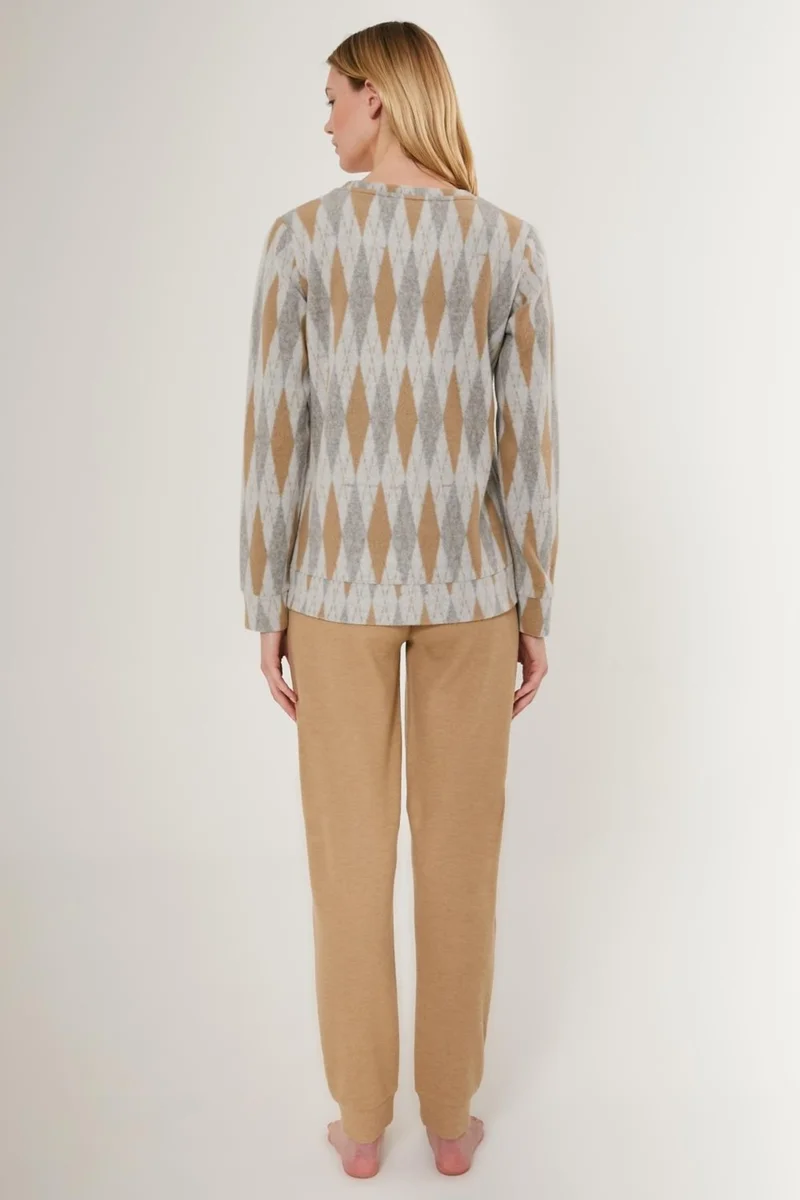 pierre cardin Diamond Patterned Winter Women's Pajama Set