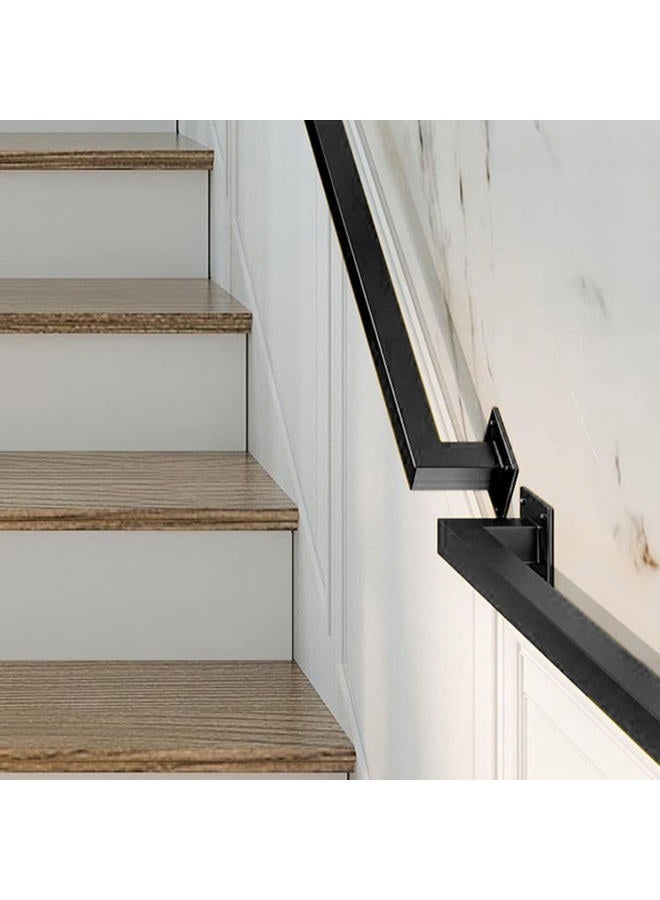 ACQUAN 3FT Black Industrial Iron Hand Railing, Wall Support Handle for Indoor Stairs & Outdoor Decks, Non-Slip & Rust-Resistant - Image 5