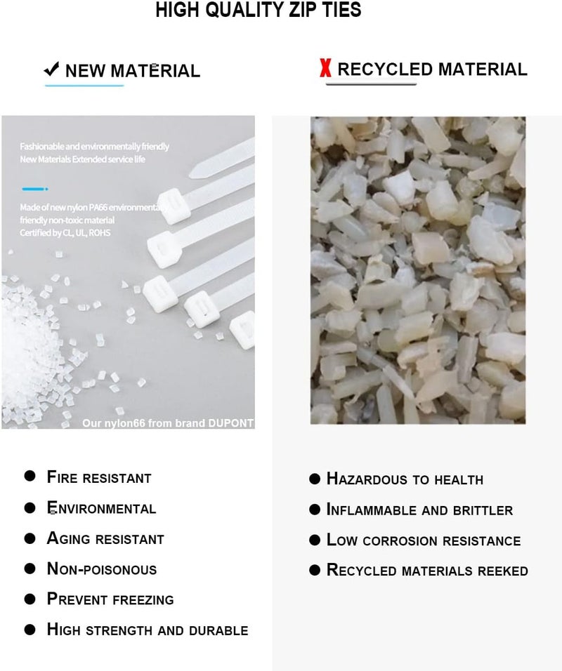 HS Plastic Zip Wire Ties Black Nylon Cable Zip Ties for Fencing Travel Outdoor Purpose, Cable Ties 14 Inch 50 LBS UV Resistant 500 Pieces - Image 4