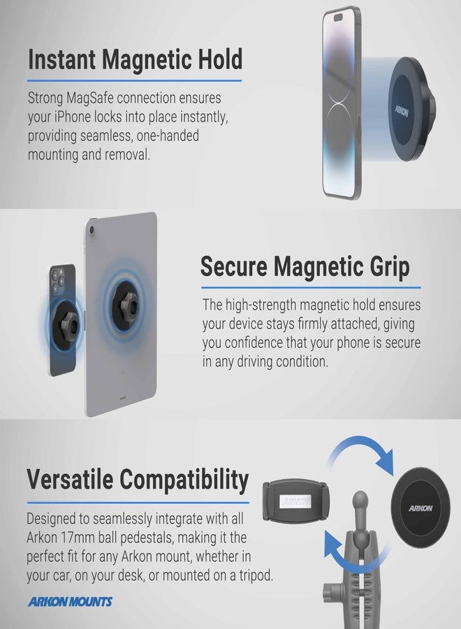 ARKON Mounts Car Vent Phone Mount | 20 Powerful Magnets | Quick 360° Rotation | Stable Vent Mount | Magnetic Phone Holder for Car | Compatible with iPhone, Galaxy, Note, Pixel, & More - Image 3