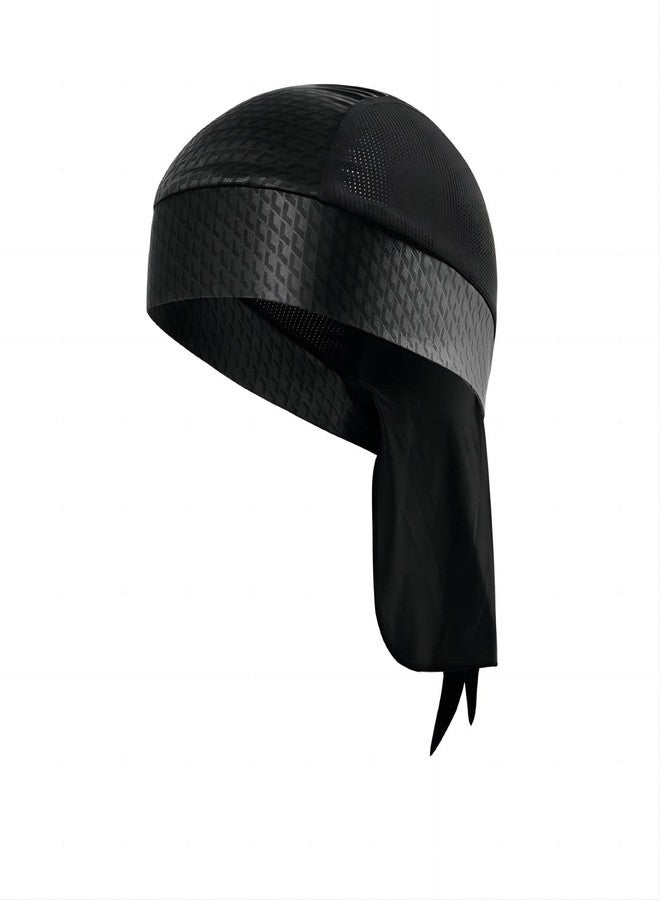 Sunkizzrs Unisex Nylon Breathable Durag Headwear Pirate Hat Bandana Head Wrap Headwear Sweat Wicking Helmet Liner/Cooling Skull Cap (Black), Free Size - Image 1