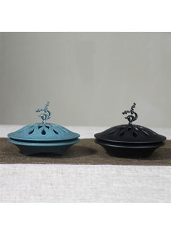 Y&D Alloy Incense Stove Household Indoor Creative Diffusion Stove Tea Ceremony Ornaments-Navy Blue  - Image 1