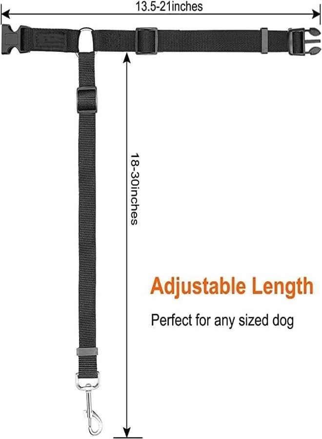 KEYOZA حزام أمان للكلاب من KEYOZA، عبوة من قطعتين، حزام أمان قابل للتعديل للاستخدام المزدوج للكلاب، مناسب لجميع أنواع السيارات وملحقات السفر للكلاب (أسود) - Image 4