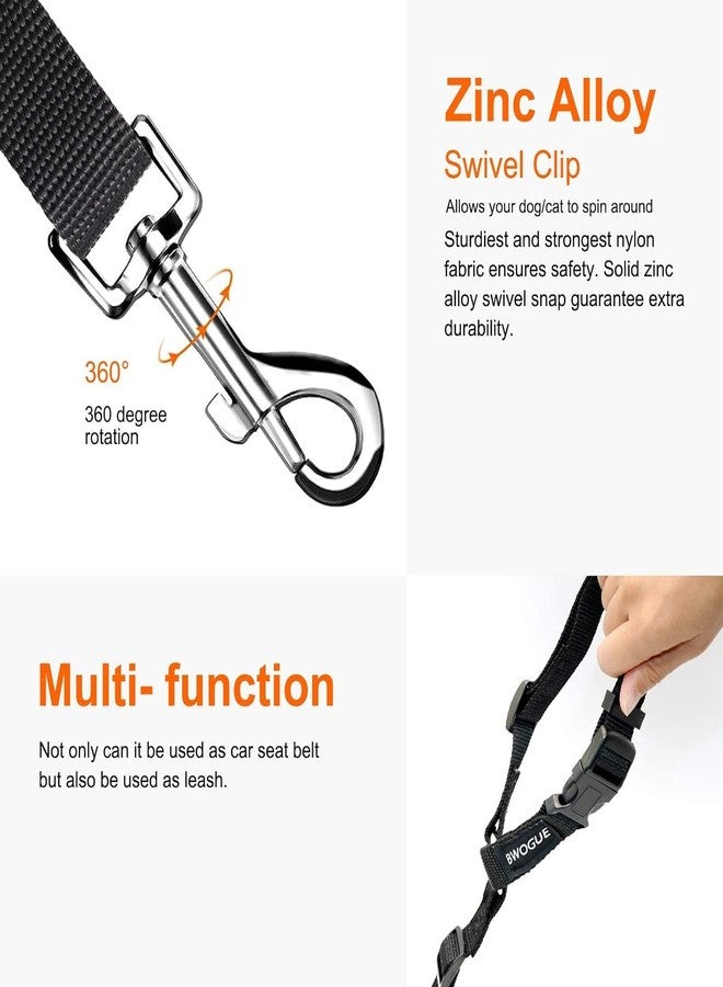 KEYOZA حزام أمان للكلاب من KEYOZA، عبوة من قطعتين، حزام أمان قابل للتعديل للاستخدام المزدوج للكلاب، مناسب لجميع أنواع السيارات وملحقات السفر للكلاب (أسود) - Image 3
