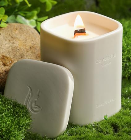 Absorbia ABSORBIA Sleeping Sandalwood Bliss Premium Scented Candle with 6 Perfume Concentrates Essential Oil Soybean Wax 180g 36Hour Burn Time Ceramic Cup 66x65x92cm - Image 3