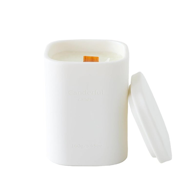 Absorbia ABSORBIA Sleeping Sandalwood Bliss Premium Scented Candle with 6 Perfume Concentrates Essential Oil Soybean Wax 180g 36Hour Burn Time Ceramic Cup 66x65x92cm - Image 1