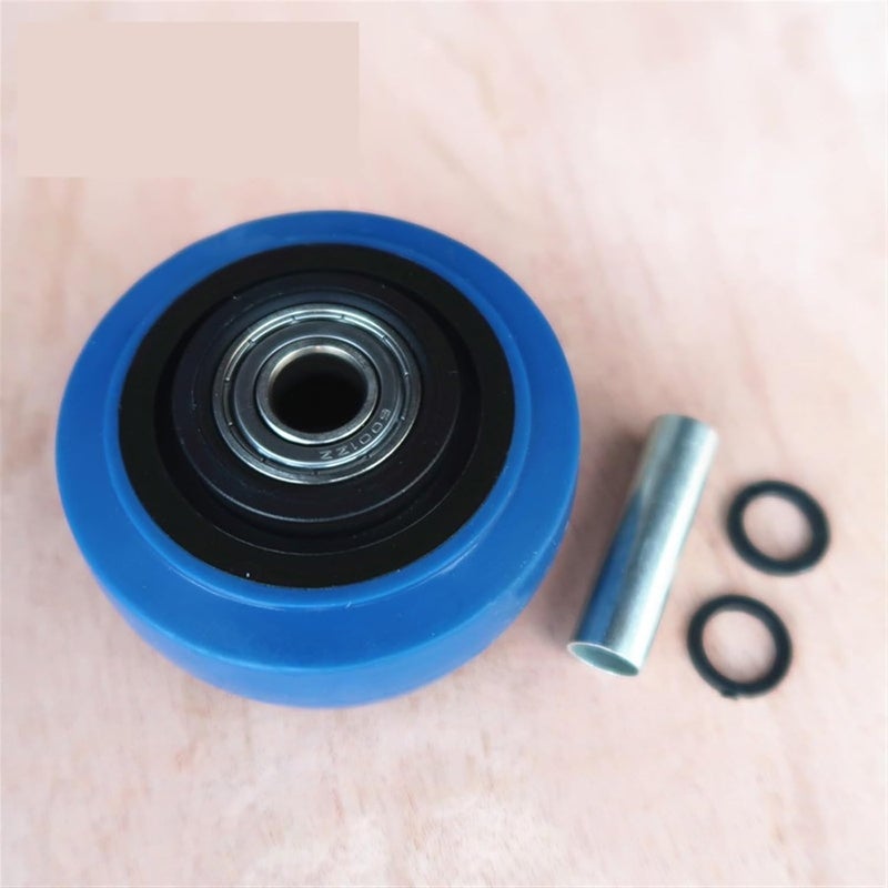 3 Inch Medium Blue Elastic Mute Caster Wheel Single Flat Trolley 1 Piece - Image 2