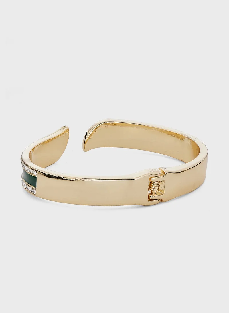 Khizana Arabic Initial "A"Diamante Cuff Bracelet